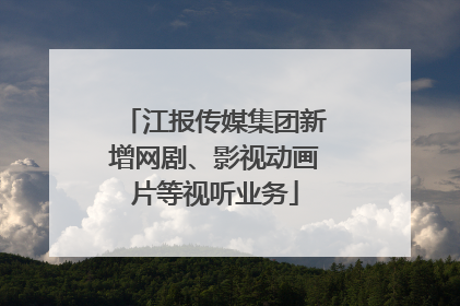 江报传媒集团新增网剧、影视动画片等视听业务