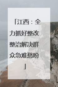 江西：全力抓好整改整治解决群众急难愁盼