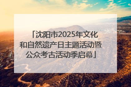 沈阳市2025年文化和自然遗产日主题活动暨公众考古活动季启幕