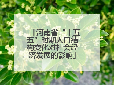 河南省“十五五”时期人口结构变化对社会经济发展的影响