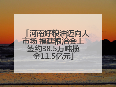 河南好粮油迈向大市场 福建粮洽会上签约38.5万吨揽金11.5亿元
