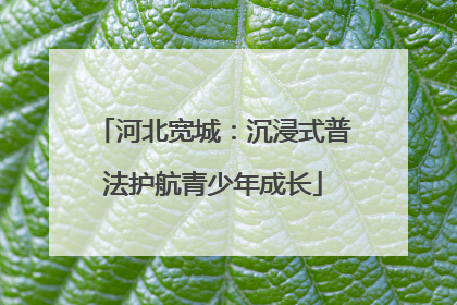 河北宽城：沉浸式普法护航青少年成长