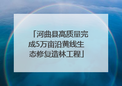河曲县高质量完成5万亩沿黄线生态修复造林工程