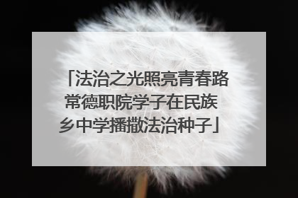 法治之光照亮青春路 常德职院学子在民族乡中学播撒法治种子