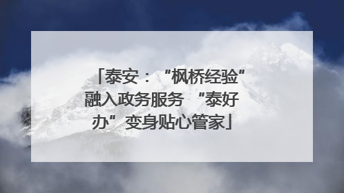 泰安：“枫桥经验”融入政务服务 “泰好办”变身贴心管家