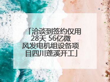 洽谈到签约仅用28天 56亿微风发电机组设备项目四川蓬溪开工