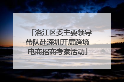 洛江区委主要领导带队赴深圳开展跨境电商招商考察活动