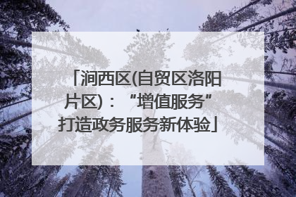 涧西区(自贸区洛阳片区)：“增值服务”打造政务服务新体验