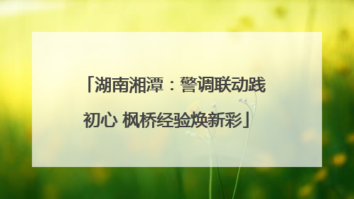 湖南湘潭：警调联动践初心 枫桥经验焕新彩