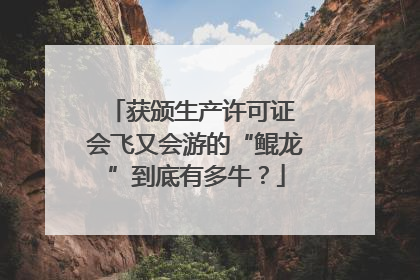 获颁生产许可证 会飞又会游的“鲲龙”到底有多牛？