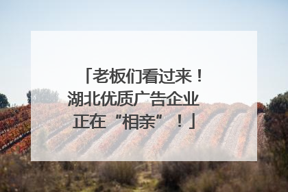 老板们看过来！湖北优质广告企业正在“相亲”！