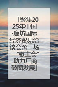 聚焦2025年中国·廊坊国际经济贸易洽谈会③一场“链主会” 助力厂商破圈发展