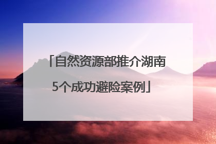 自然资源部推介湖南5个成功避险案例