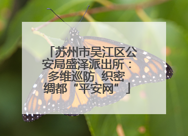 苏州市吴江区公安局盛泽派出所：多维巡防  织密绸都“平安网”