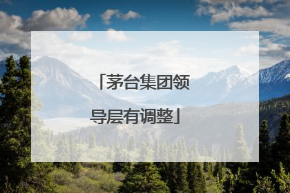 茅台集团领导层有调整