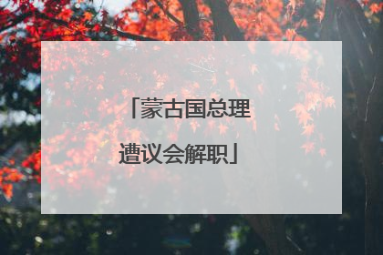 蒙古国总理遭议会解职