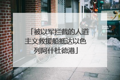 被以军拦截的人道主义救援船抵达以色列阿什杜德港