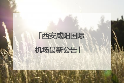 西安咸阳国际机场最新公告