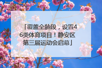 覆盖全龄段，设置46类体育项目！静安区第三届运动会启幕