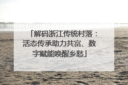 解码浙江传统村落：活态传承助力共富、数字赋能唤醒乡愁