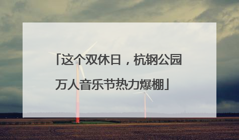 这个双休日，杭钢公园万人音乐节热力爆棚