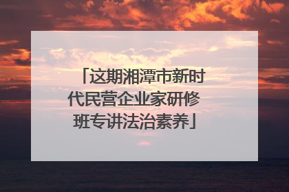 这期湘潭市新时代民营企业家研修班专讲法治素养