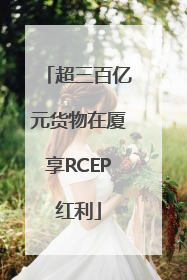 超三百亿元货物在厦享RCEP红利