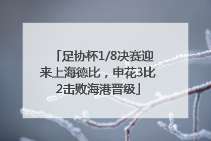 足协杯1/8决赛迎来上海德比，申花3比2击败海港晋级