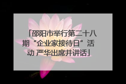 邵阳市举行第二十八期“企业家接待日”活动 严华出席并讲话