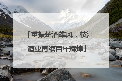 重振楚酒雄风，枝江酒业再续百年辉煌