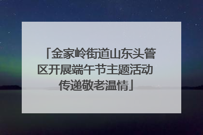 金家岭街道山东头管区开展端午节主题活动 传递敬老温情