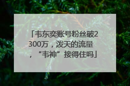 韦东奕账号粉丝破2300万，泼天的流量，“韦神”接得住吗