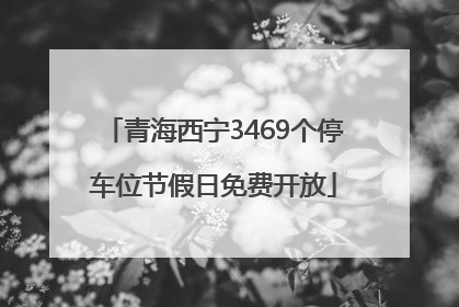 青海西宁3469个停车位节假日免费开放
