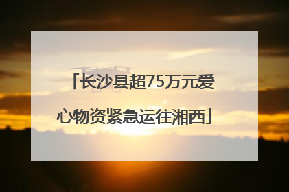 长沙县超75万元爱心物资紧急运往湘西