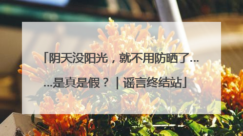 阴天没阳光，就不用防晒了……是真是假？｜谣言终结站