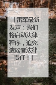 雷军最新发声：我们将启动法律程序，追究造谣者法律责任！