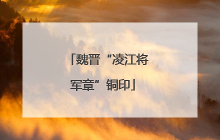 魏晋“凌江将军章”铜印