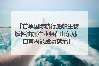 首单国际航行船舶生物燃料油加注业务在山东港口青岛港成功落地