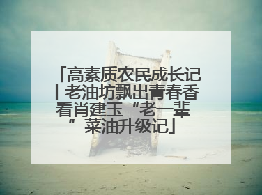 高素质农民成长记丨老油坊飘出青春香 看肖建玉“老一辈”菜油升级记
