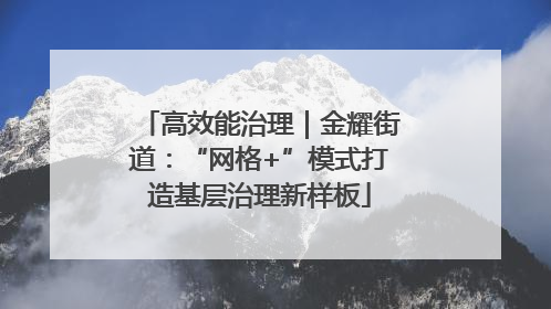 高效能治理｜金耀街道：“网格+”模式打造基层治理新样板