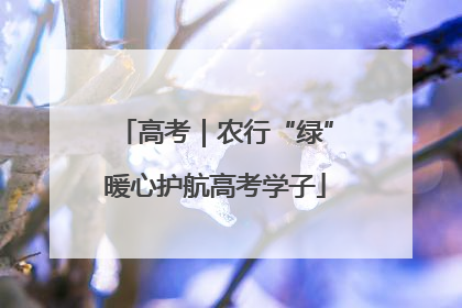 高考｜农行“绿”暖心护航高考学子