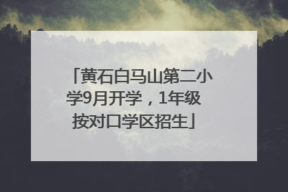 黄石白马山第二小学9月开学，1年级按对口学区招生
