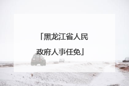 黑龙江省人民政府人事任免