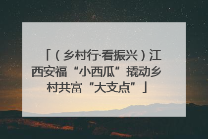 （乡村行·看振兴）江西安福“小西瓜”撬动乡村共富“大支点”