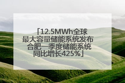 12.5MWh全球最大容量储能系统发布 合肥一季度储能系统同比增长425%