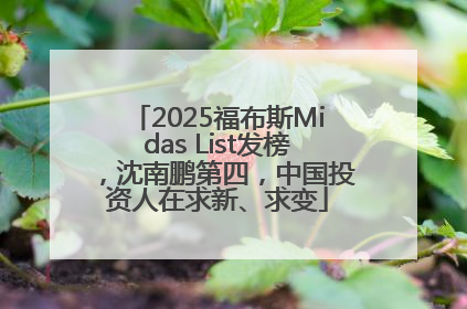 2025福布斯Midas List发榜，沈南鹏第四，中国投资人在求新、求变