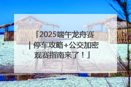 2025端午龙舟赛｜停车攻略+公交加密 观赛指南来了！