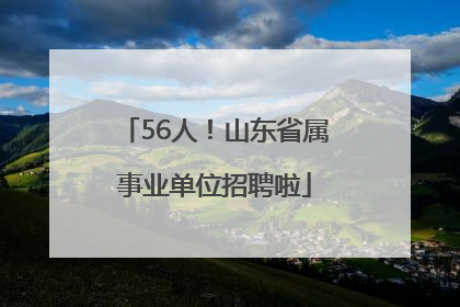56人！山东省属事业单位招聘啦