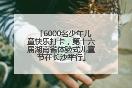 6000名少年儿童快乐打卡，第十六届湖南省体验式儿童节在长沙举行