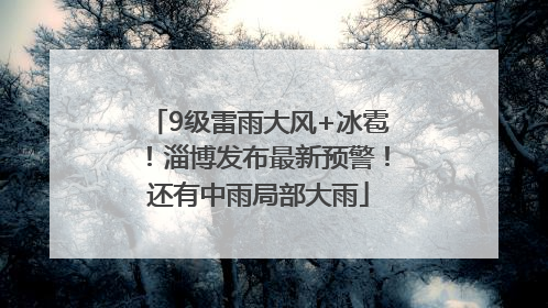 9级雷雨大风+冰雹！淄博发布最新预警！还有中雨局部大雨